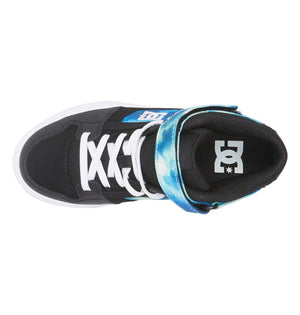 DC Youth Pure High Elastic Lace High Top Shoes Black/Blue/Green Youth and Toddler Skate Shoes DC 