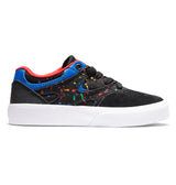 DC Kids Kalis Vulc Shoes Black/Splatter Youth and Toddler Skate Shoes DC 