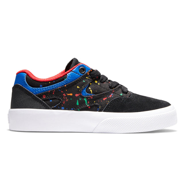 DC Kids Kalis Vulc Shoes Black/Splatter Youth and Toddler Skate Shoes DC 