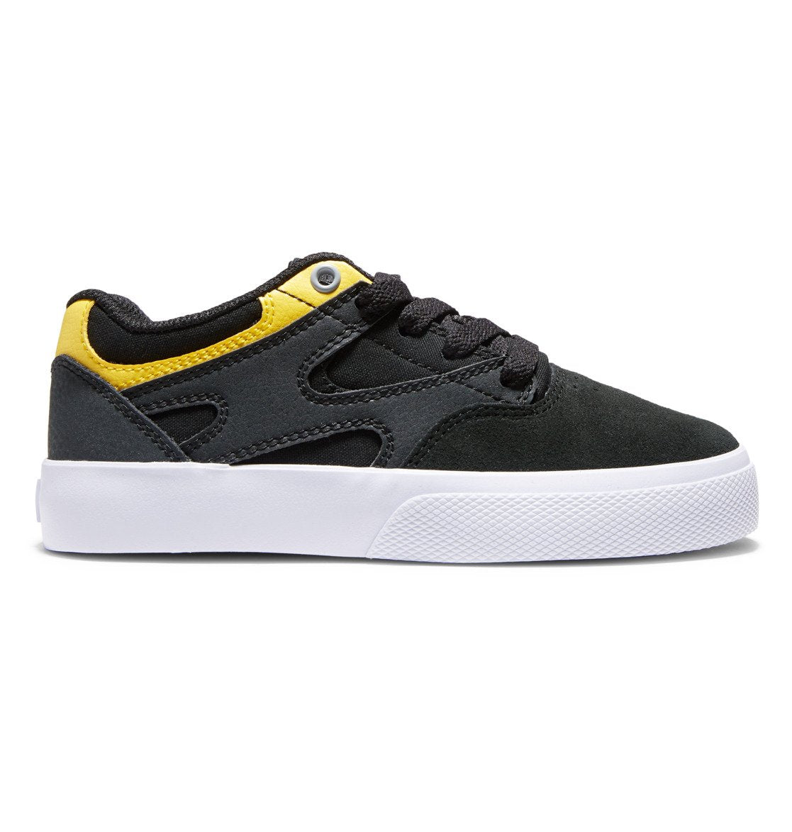 DC Kalis Vulc Shoes Youth Grey/Yellow Youth and Toddler Skate Shoes DC 