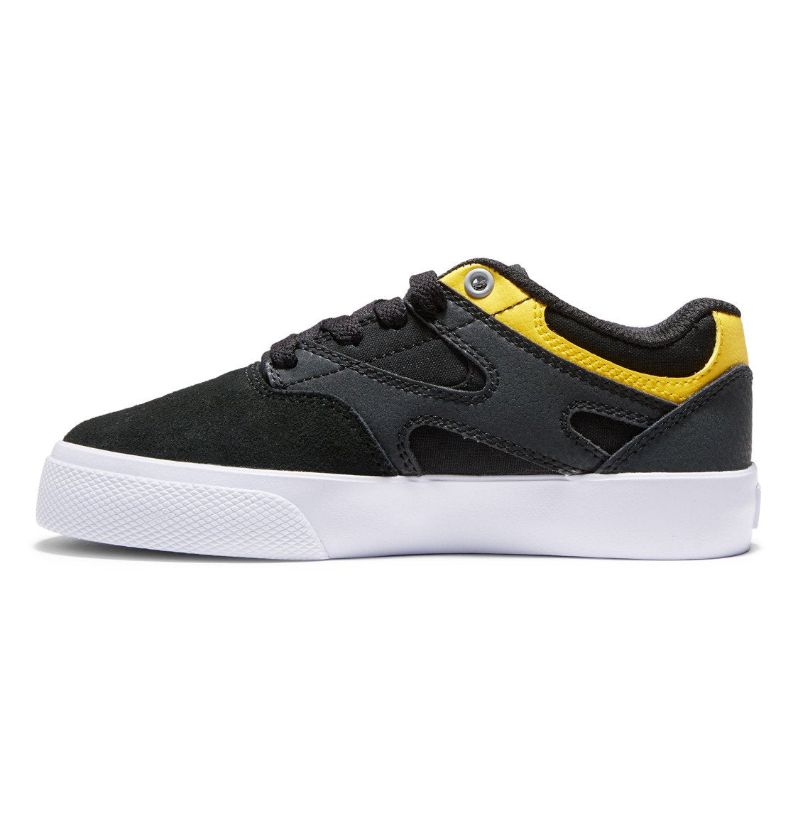 DC Kalis Vulc Shoes Youth Grey/Yellow Youth and Toddler Skate Shoes DC 
