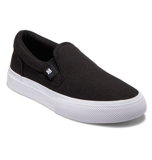 DC Manual Slip On Shoes Youth Black/White Youth and Toddler Skate Shoes DC 