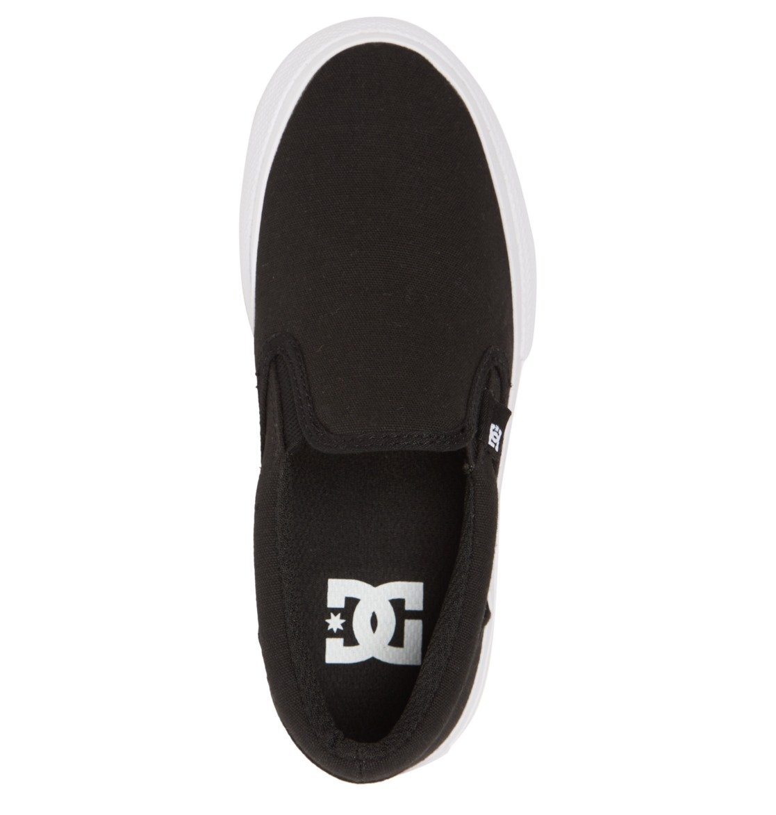 DC Manual Slip On Shoes Youth Black/White Youth and Toddler Skate Shoes DC 