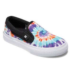 DC Manual Slip On Shoes Youth Primary Tie Dye Youth and Toddler Skate Shoes DC 