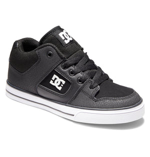 DC Kids Pure MID Shoes Black/White Youth and Toddler Skate Shoes DC 