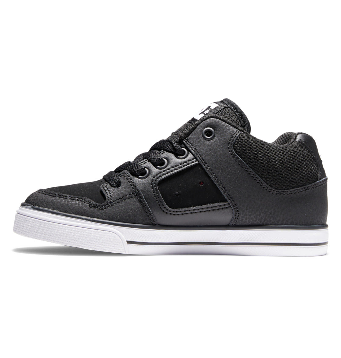 DC Kids Pure MID Shoes Black/White Youth and Toddler Skate Shoes DC 