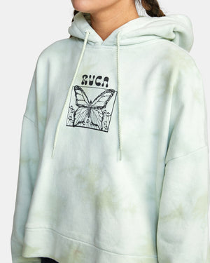 RVCA In The Air Venice Tie-Dye Pullover Hoodie Women's Light Green Women's Pullover Hoodies RVCA 
