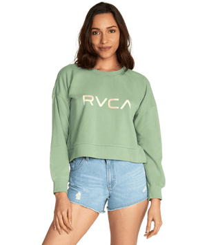 RVCA Women's Big Rvca Radiant Fleece Sweatshirt Basil Women's Sweaters RVCA 