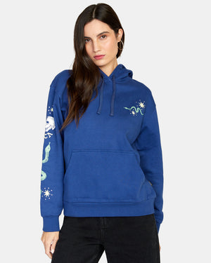 RVCA Women's Tempted Pullover Hoodie Twilight Blue Women's Pullover Hoodies RVCA 