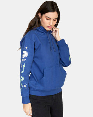 RVCA Women's Tempted Pullover Hoodie Twilight Blue Women's Pullover Hoodies RVCA 