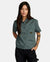 RVCA Recession Short Sleeve Button-Up Shirt Women's Balsam Green Women's Flannels and Button Ups RVCA XS 