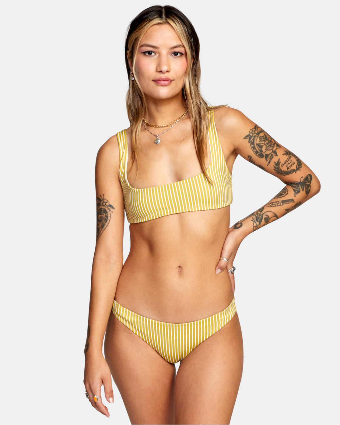 RVCA June Bloom Reversible Bralette Bikini Top Women's Rvca Black Women's Bikini Bottoms RVCA 