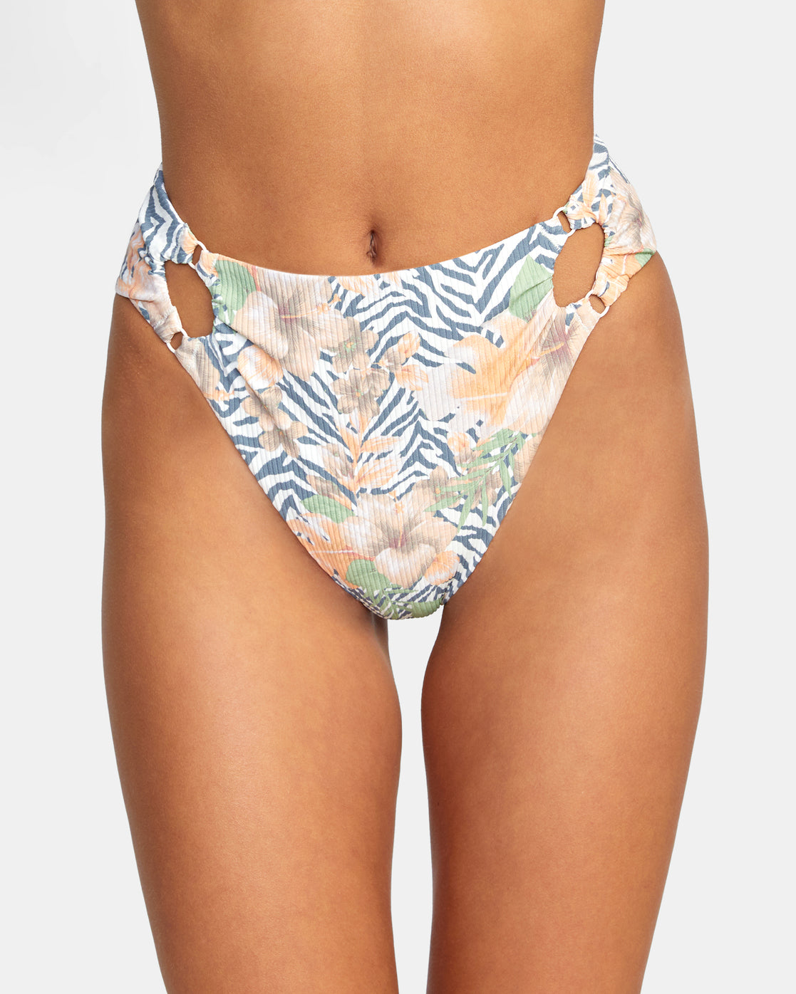 RVCA Bazaar High Rise Cheeky Bikini Bottoms Women's Multi Women's Bikini Bottoms RVCA 