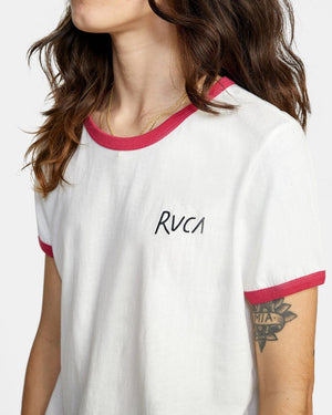 RVCA Scribble RVCA T-Shirt Women's White WOMENS APPAREL - Women's T-Shirts RVCA 