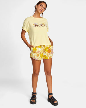 RVCA Retro Floral Graphic T-Shirt Women's Mellow Yellow Women's T-Shirts RVCA 