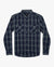 RVCA Neps Plaid Long Sleeve Button Up Shirt Moody Blue Men's Long Sleeve Button Up Shirts RVCA 