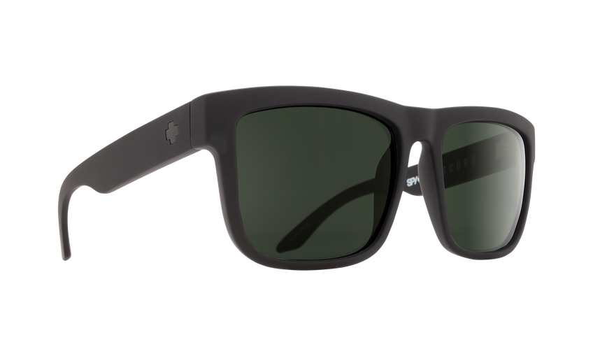 SPY Discord Soft Matte Black - HD Plus Grey Green Sunglasses