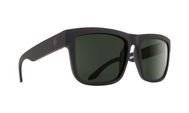 SPY Discord Soft Matte Black - HD Plus Grey Green Sunglasses