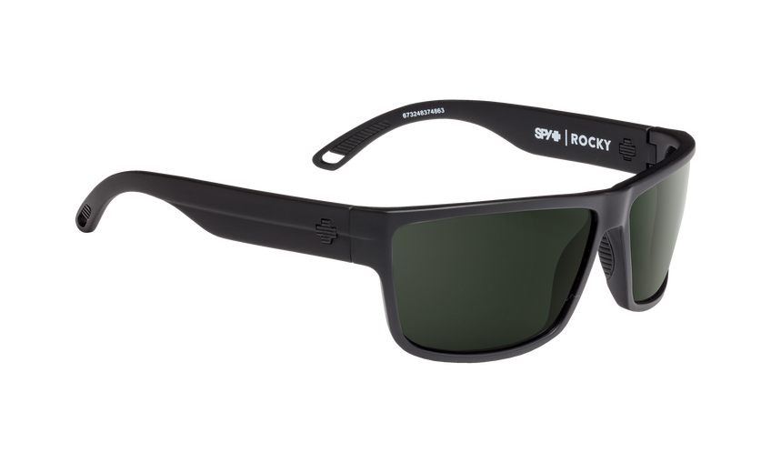 SPY Rocky Matte Black - HD Plus Grey Green Polarized Sunglasses