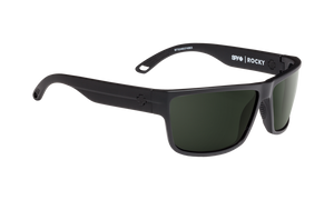SPY Rocky Matte Black - HD Plus Grey Green Polarized Sunglasses
