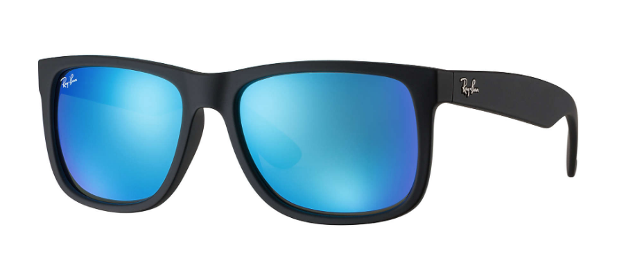 RAY-BAN Justin Color Mix 51 Black Rubber - Blue Mirror Sunglasses SUNGLASSES - Ray-Ban Sunglasses Ray-Ban 