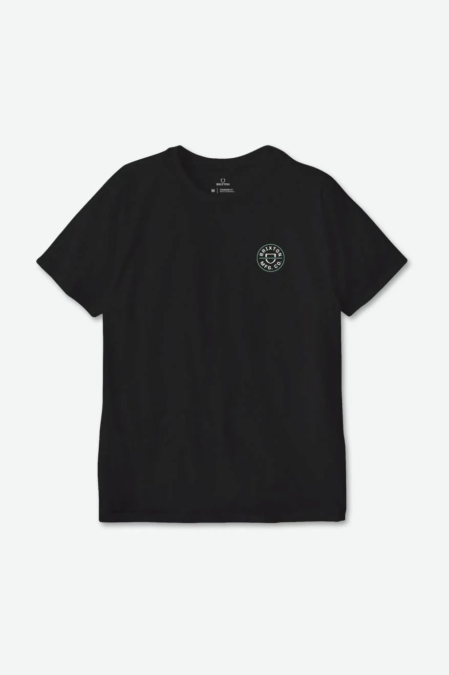 BRIXTON Crest II T-Shirt Black/Off White/Jade Men's Short Sleeve T-Shirts Brixton 