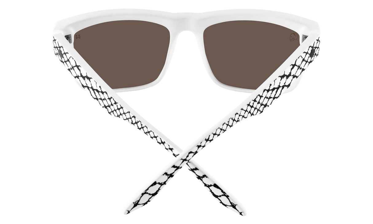 SPY Discord Slayco Matte White Viper - Happy Bronze Purple Spectra Mirror Sunglasses Sunglasses Spy 