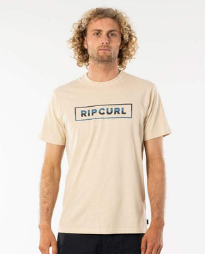 RIP CURL Split T-Shirt Bone MENS APPAREL - Men's Short Sleeve T-Shirts Rip Curl M 