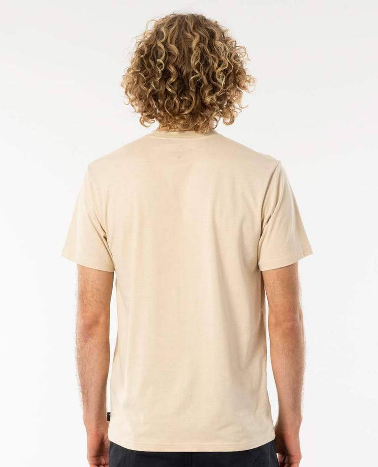 RIP CURL Split T-Shirt Bone MENS APPAREL - Men's Short Sleeve T-Shirts Rip Curl M 
