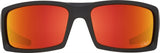 SPY General Dale Jr Matte Black - HD Plus Grey Green With Orange Spectra Mirror Sunglasses