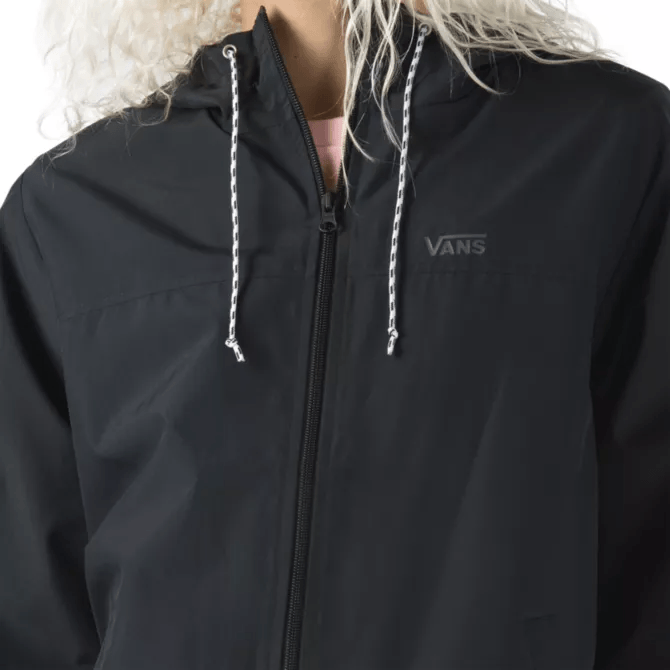 Vans kastle black clearance womens windbreaker jacket