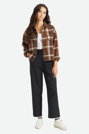 BRIXTON Women's Bowery Flannel Seal Brown Women's Flannels and Button Ups Brixton 