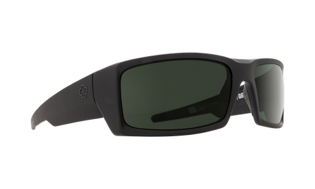 SPY General Soft Matte Black - HD Plus Grey Green Sunglasses