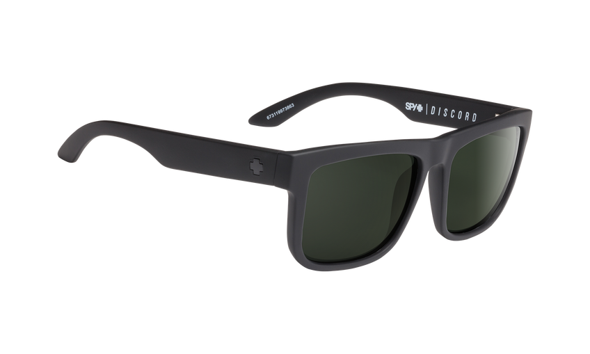 SPY Discord Soft Matte Black - HD Plus Grey Green Sunglasses