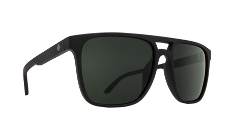SPY Czar Soft Matte Black - HD Plus Grey Green Sunglasses