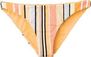 RVCA Horizon Reversible Stripe Medium Bikini Bottom WOMENS APPAREL - Women's Swimwear Bottoms RVCA PEACH OUT L 
