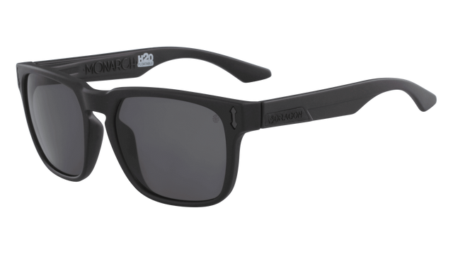 DRAGON Monarch Matte Black H2O - Lumalens Smoke Ion Polarized Sunglasses
