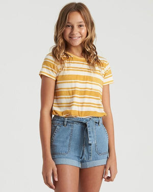 BILLABONG Soul Babe Mini T-Shirt Girls Bright Gold KIDS APPAREL - Girl's Short Sleeve T-Shirts Billabong S 