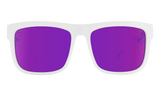 SPY Discord Slayco Matte White Viper - Happy Bronze Purple Spectra Mirror Sunglasses Sunglasses Spy 
