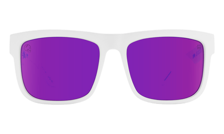 SPY Discord Slayco Matte White Viper - Happy Bronze Purple Spectra Mirror Sunglasses Sunglasses Spy 