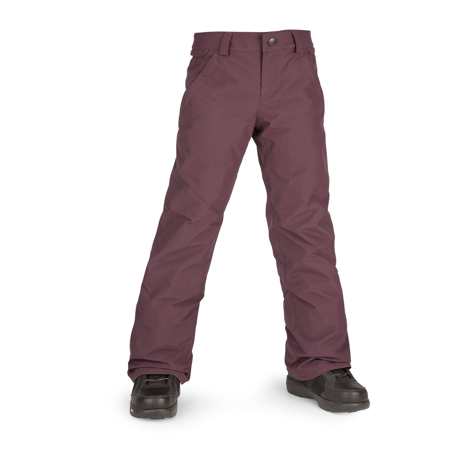 VOLCOM Youth Frochickidee Insulated Snowboard Pants Black Plum 2023 Youth Snow Pants Volcom 