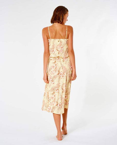 RIP CURL Playa Bella Midi Dress Women's Light Yellow Women's Dresses Rip Curl 