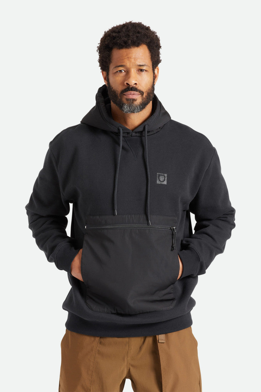 BRIXTON Utility X Recycled Pullover Hoodie Black Men's Pullover Hoodies Brixton M 