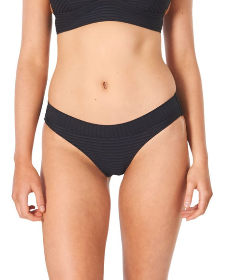 RIP CURL Women's Premium Surf Full Bikini Bottom Black Women's Bikini Bottoms Rip Curl 