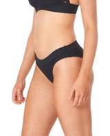 RIP CURL Women's Premium Surf Full Bikini Bottom Black Women's Bikini Bottoms Rip Curl 