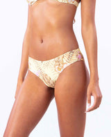 RIP CURL Playa Bella Cheeky Coverage Hipster Bikini Bottom Women's Light Yellow Women's Bikini Bottoms Rip Curl 