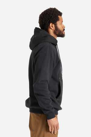 BRIXTON Utility X Recycled Pullover Hoodie Black Men's Pullover Hoodies Brixton 