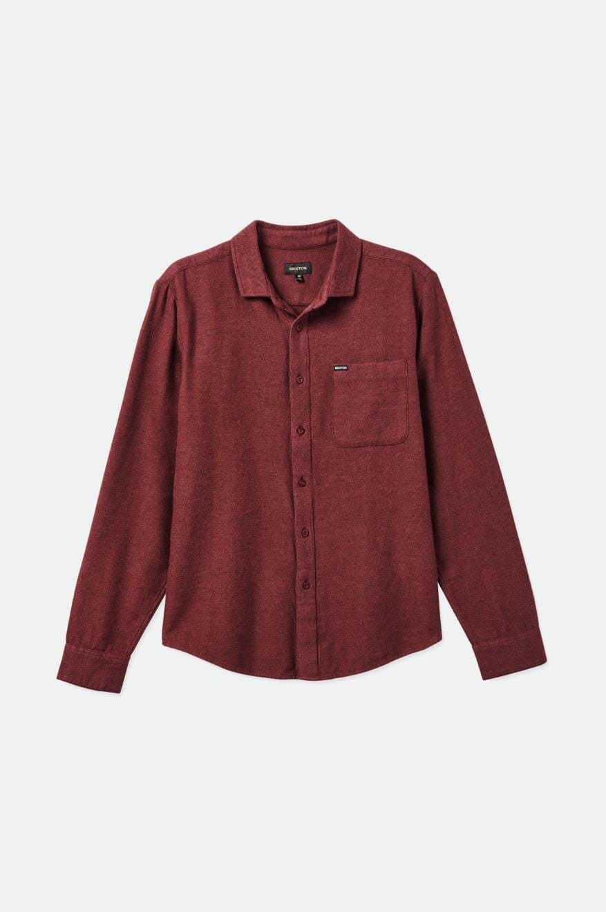 BRIXTON Bixby Reserve Flannel Melange Red Men's Long Sleeve Button Up Shirts Brixton 
