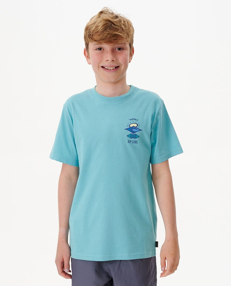 RIP CURL Search Essential T-Shirt Boys Aqua Boy's T-Shirts Rip Curl 