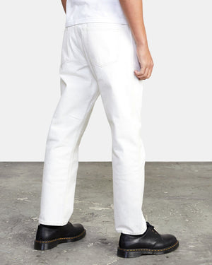 RVCA New Dawn Denim Pants Off White MENS APPAREL - Men's Pants RVCA 
